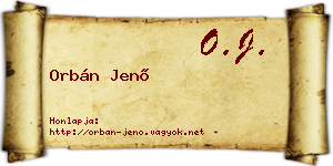 Orbán Jenő névjegykártya