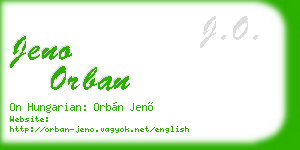 jeno orban business card