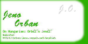jeno orban business card